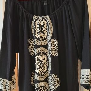 Women's Black Tunic Blouse 3X